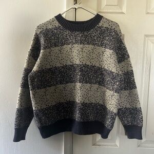 Sweater size S, purple-blue and white striped